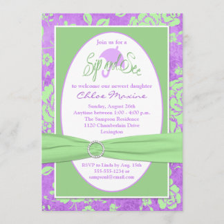 Invitation Viande de fleurs blanches et violettes et invitati