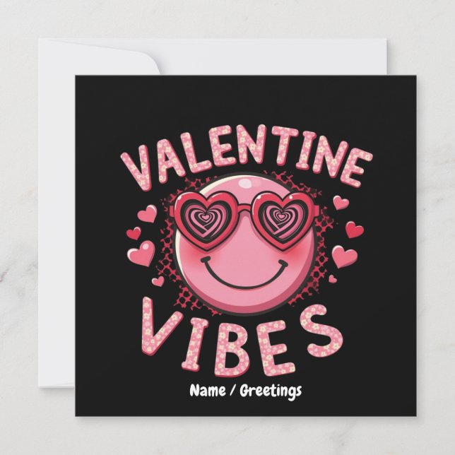Invitation Vibes de la Saint-Valentin Hippie Fête de la Saint (Devant)