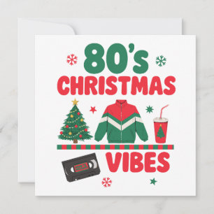 Invitation Vibes de Noël des années 80 Rétro Nostalgie Veste