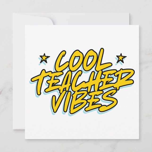 Invitation VIBES DE PROF COOL Cadeau pour la fête des enseign (Devant)