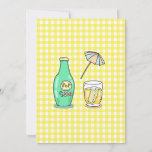 Invitation Vibes De Soda Pop Summer - Boisson De Cartoon Cute