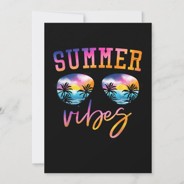 Invitation Vibes D'Été Lunettes De Soleil Avec Palm Tree Funn (Devant)