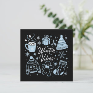 Invitation Vibes d'hiver Vacances Saison Xmas Flocons de neig