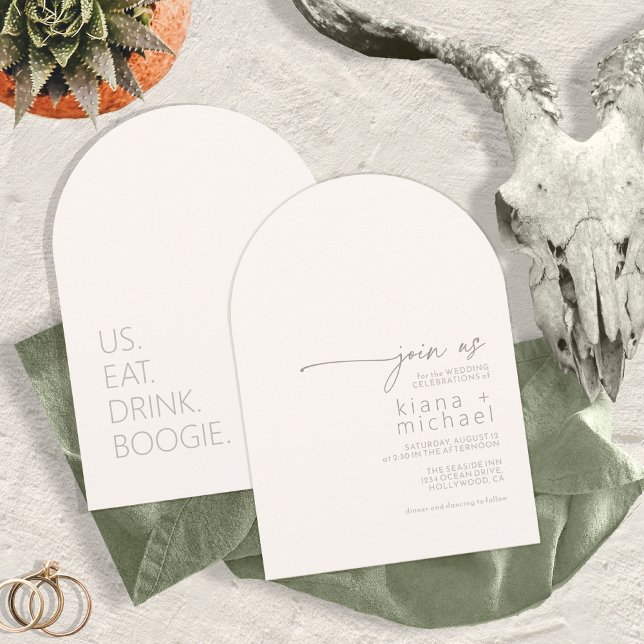 Invitation Vibes du désert Mangez Boire Boogie Ivory Arch ID1 (Créateur téléchargé)