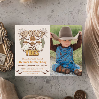 Invitation Vibes éffrayantes 1er anniversaire Western Party P