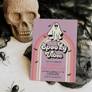 Invitation Vibes éffrayantes Retro Halloween Fantôme Annivers