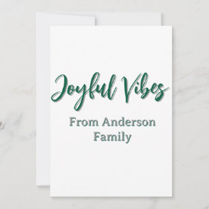 Invitation Vibes joyeux Noël vert nom de famille