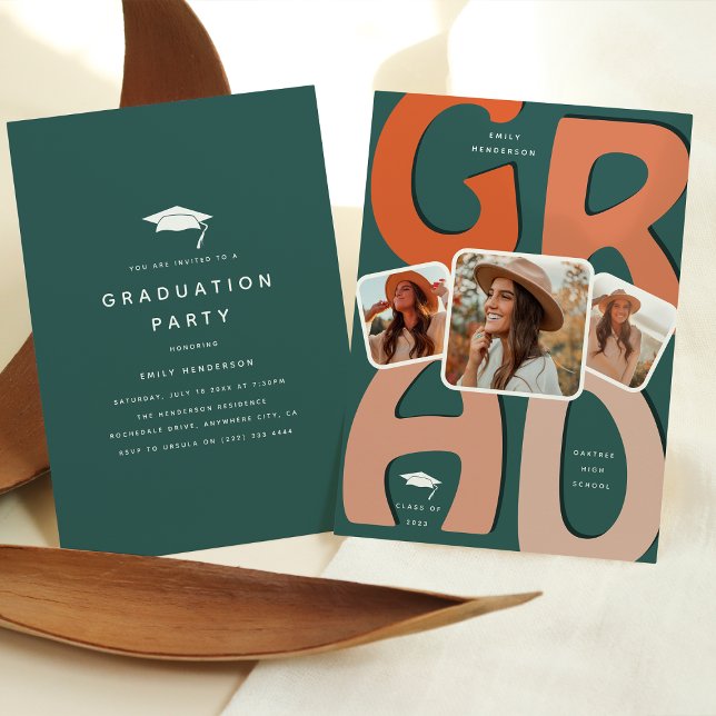 Invitation Vibes rétro pour une fête intemporelle ! Diplôme (Créateur téléchargé)