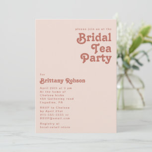 Invitation Vibes rétro simples   Blush Pink Tea Party