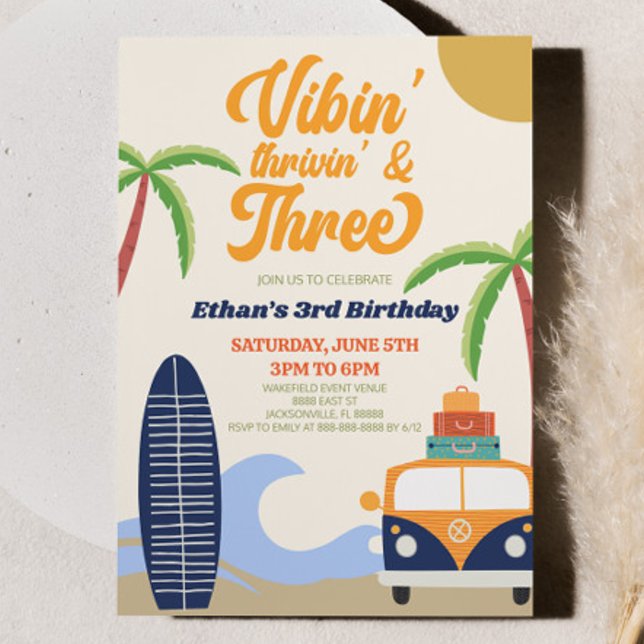 Invitation Vibes' Thrivin' & Trois Surfs 3ème anniversaire fê (Créateur téléchargé)