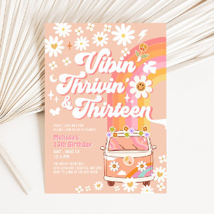 Invitation Vibin' Thrivin' Et Treize Groovy 13e Anniversaire