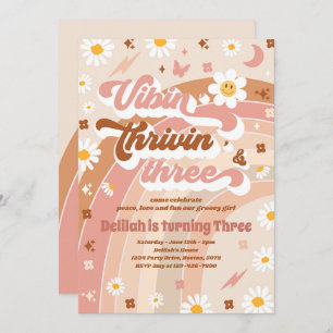 Invitation Vibin' Thrivin' Et Trois Super 3e anniversaire