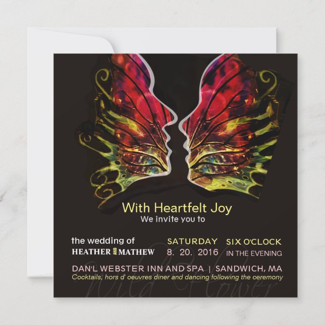 Invitation Vibrance Abstraite fleur sauvage (Dos)