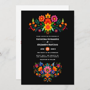 Invitation Vibrant aquarelle Floral Fiesta Mariage