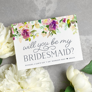 Invitation Vibrant Bloom Will You Be My Bridesmaid Card