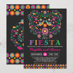 Invitation Vibrant Fiesta Couples Douche Floral Fiançailles