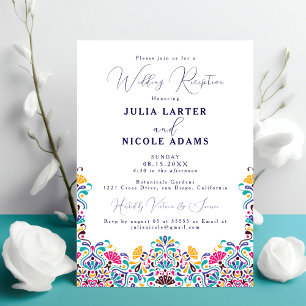 Invitation Vibrant Fiesta Mexicaine Réception de Mariage Arc-