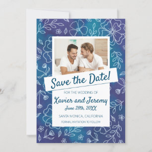 Invitation Vibrant Floral Sauvez la date avec la photo