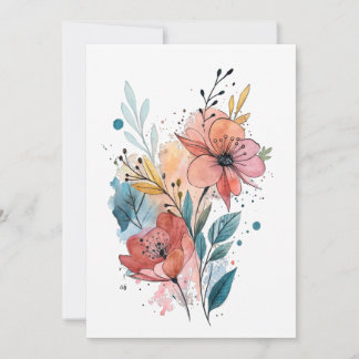 Invitation Vibrant Floral Watercolor Design