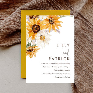 Invitation Vibrant Gras Sunshine Floral Mariage
