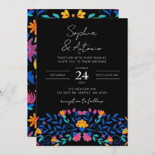 Invitation Vibrant mexicain Floral Fiesta Mariage