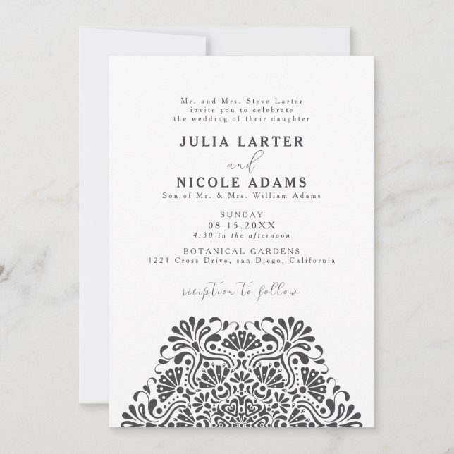 Invitation Vibrant Mexican Fiesta Rainbow Mandala Wedding (Devant)
