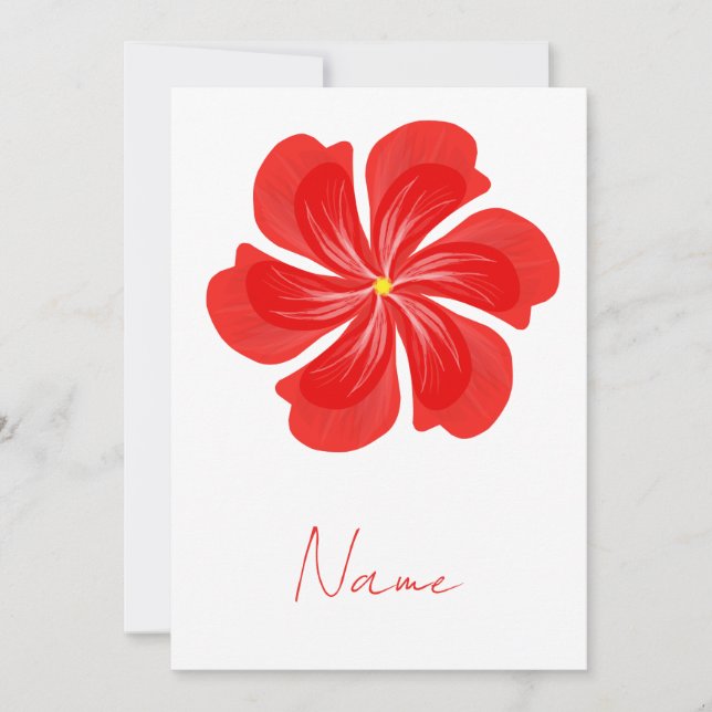 Invitation Vibrant Red Petal Bloom - Minimalist Floral Art (Devant)