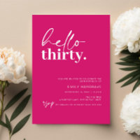 Vibrant rose chaud Bonjour Trente 30 Anniversaire 