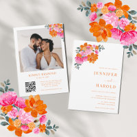 Vibrant rose et orange Jardin Floral Mariage