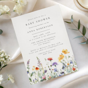 Invitation vibrante de baby shower aquarelle flora