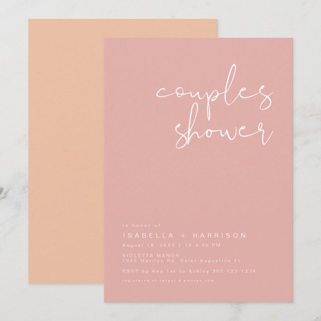 Invitation Vibrante Pastel pour la Fête de Couple  (Devant / Derrière)
