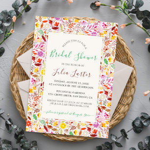 Invitation Vibrantes Fleurs d'Été de Tulipe pour Baby Shower 