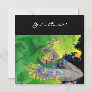 Invitation VIBRATIONS DE MATIÈRE, jaune vert noir