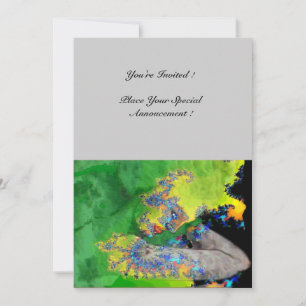 Invitation VIBRATIONS DE MATIÈRE, vert jaune noir gris