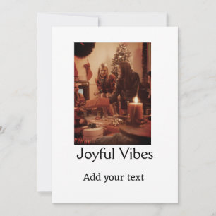 Invitation Vibrations joyeuses ajout photo famille Noël nom s