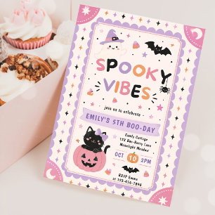 Invitation Vibrations Sombres Mignon Halloween Pastel Fille 5