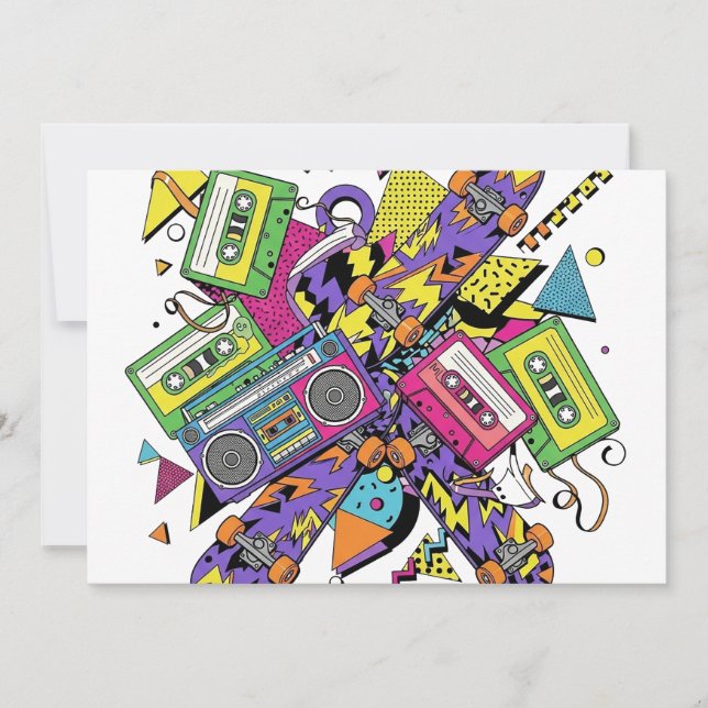 Invitation Vibrations Urbaines Abstraites avec des Couleurs R (Devant)