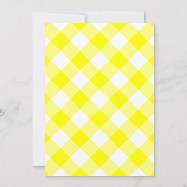 Invitation Vichy jaune et blanc (Devant)