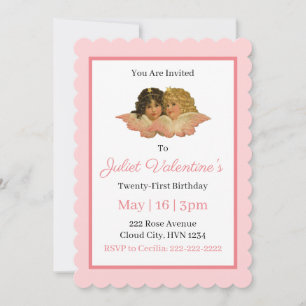Invitation Victorian Angels Rougissent Rose