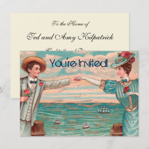 Invitation Victorian Beach Love Dressy Ocean Mariage Couple