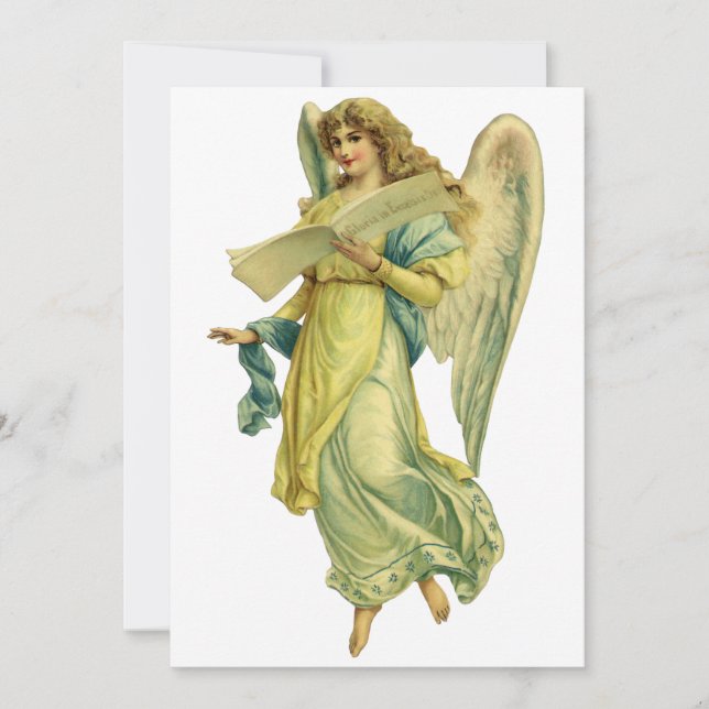 Invitation Victorian Christmas Angel (Devant)