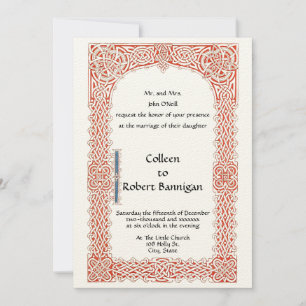Invitation Victorian Era Celtic Knots Mariage frontalier