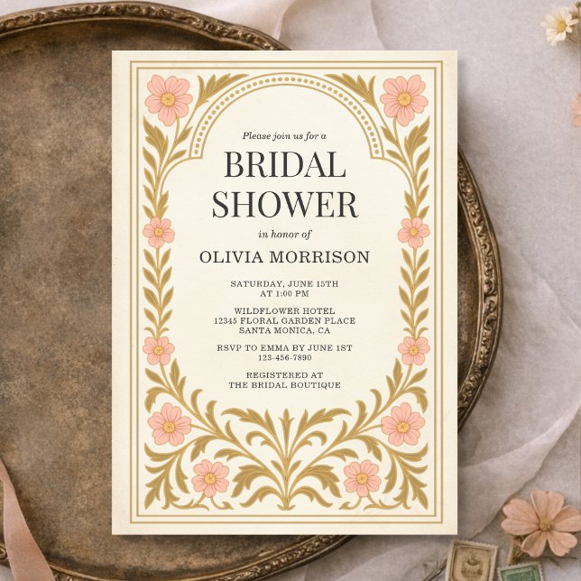 Invitation Victorian Floral Art Nouveau Bridal Shower (Créateur téléchargé)
