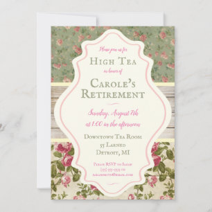 Invitation Victorian Floral Shabby Chic Party