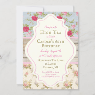 Invitation Victorian Floral Shabby Chic Party