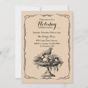 Invitation Victorian Fruit Bowl Dinner Party