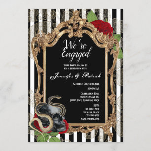 Invitation Victorian Gothic Black Stripe Party