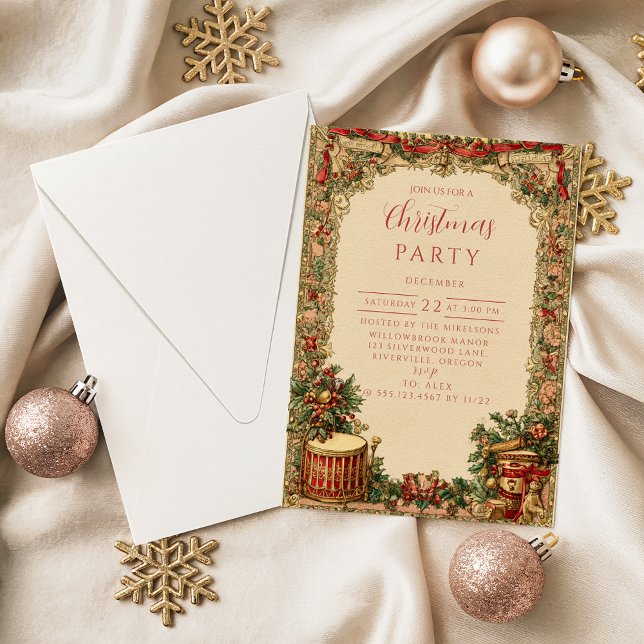 Invitation Victorian Holiday Garland Christmas (Créateur téléchargé)