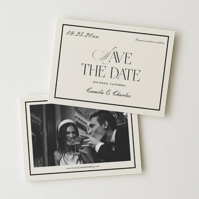 Invitation Victorian Old Money Wedding Save the Date Photo (Créateur téléchargé)