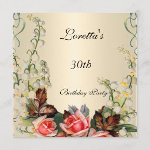 Invitation Victorian Pretty Floral Roses